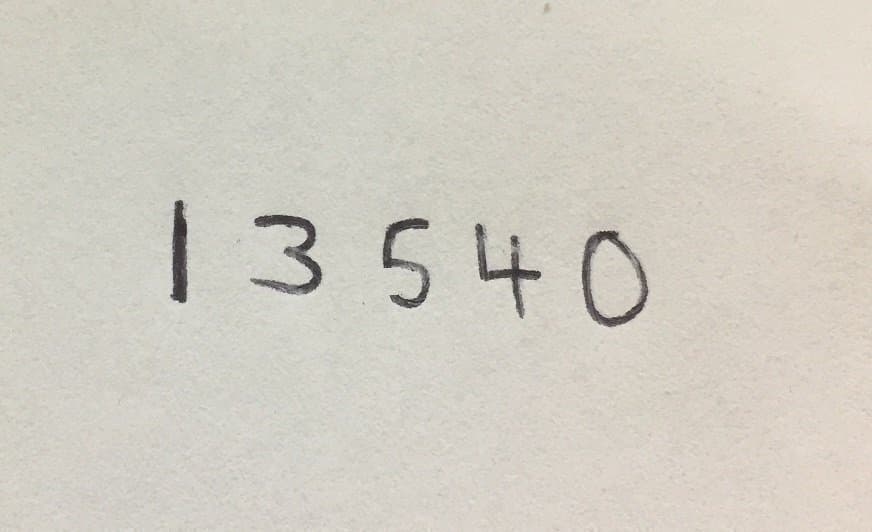 Handwritten digits in a piece of paper