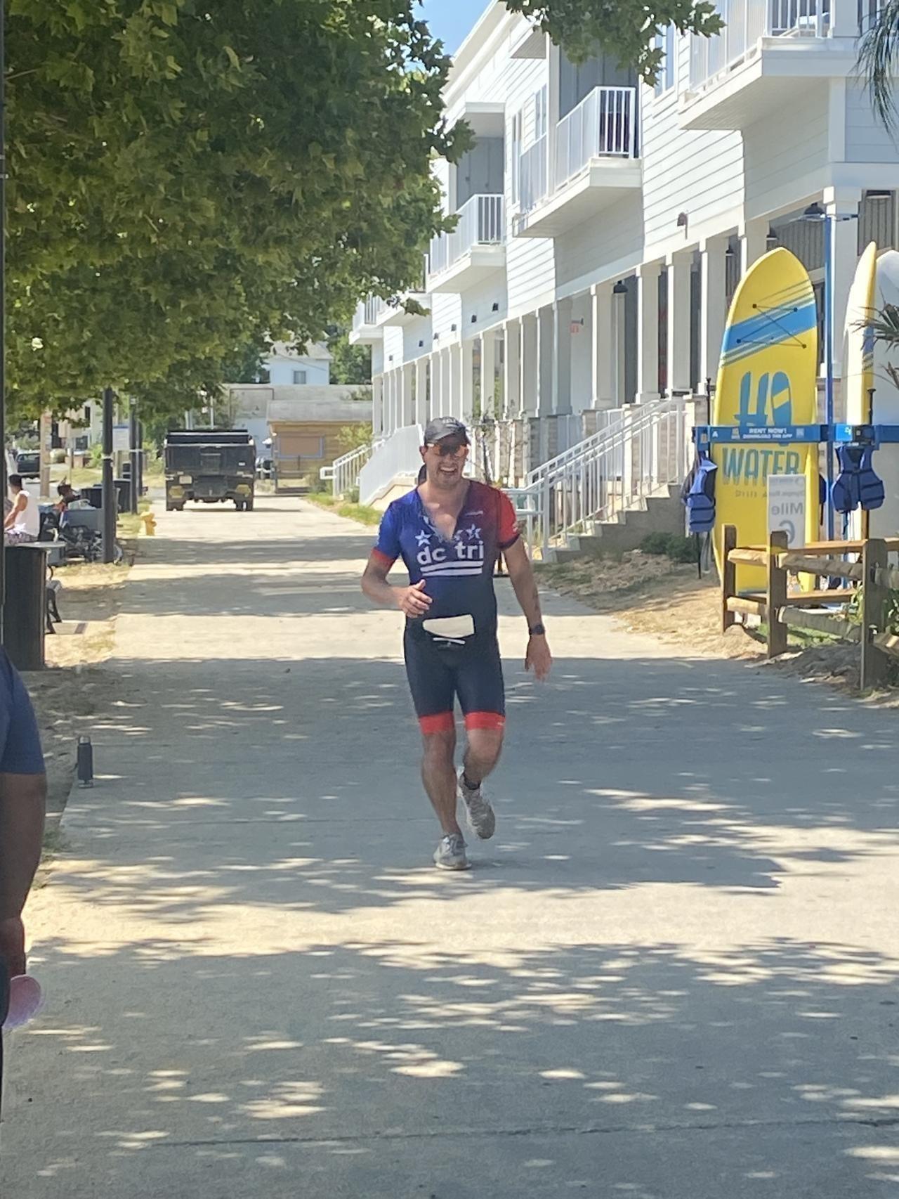 running on my first triathlon at colonial beach