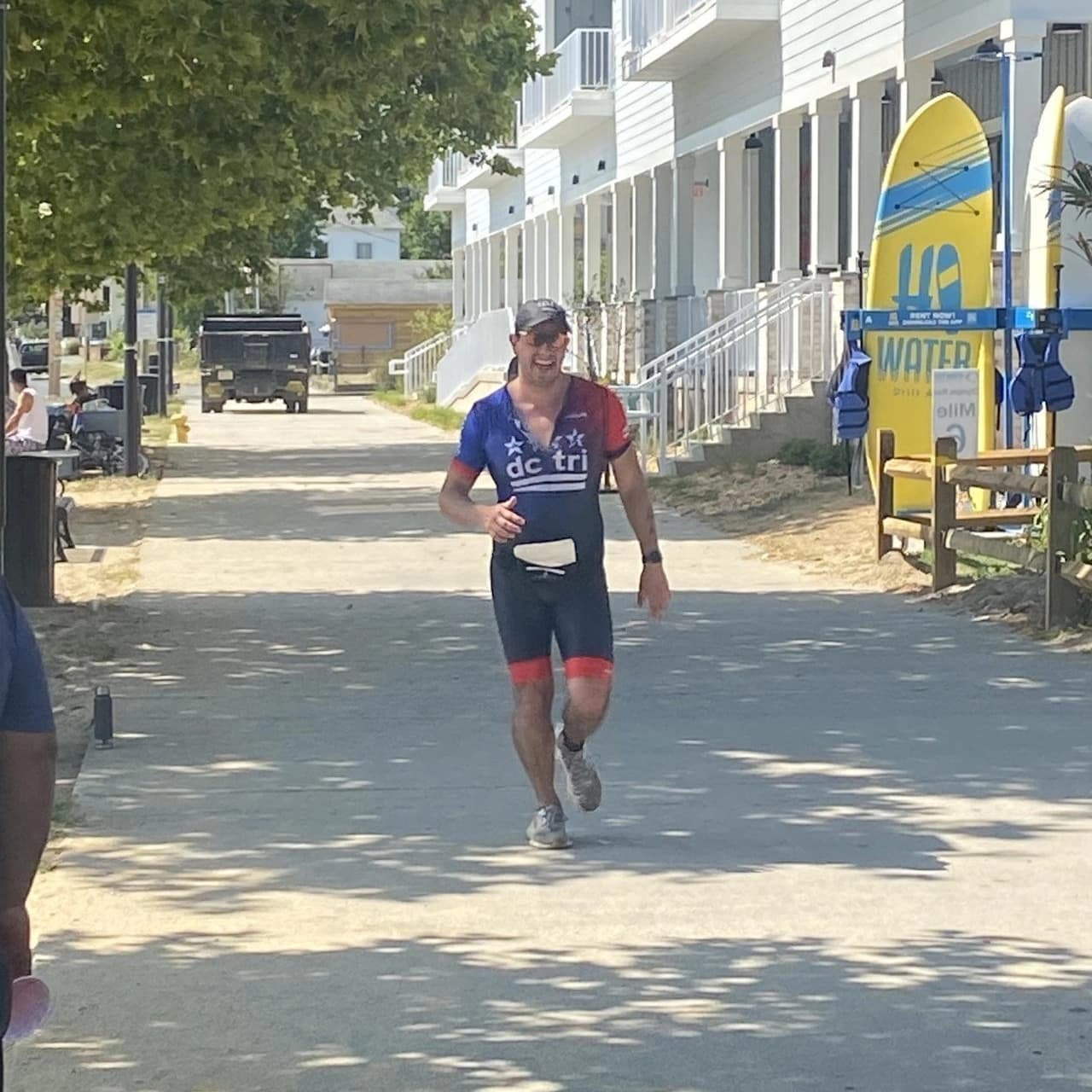 running on my first triathlon at colonial beach
