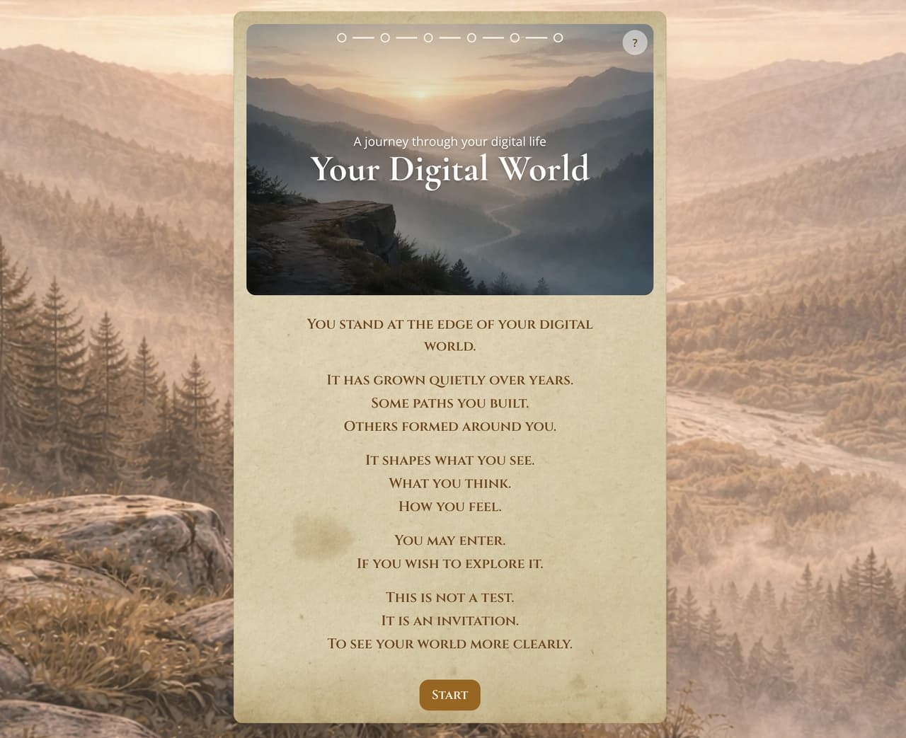 screenshot of the your digital world quiz, showing a question about habit patterns and unconscious triggers