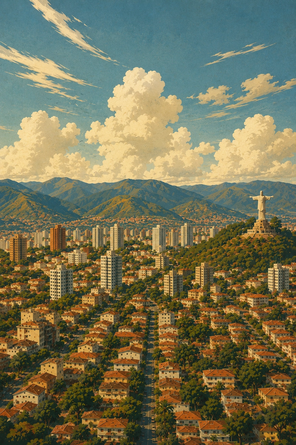 background showing an artistic representation of the city of cochabamba